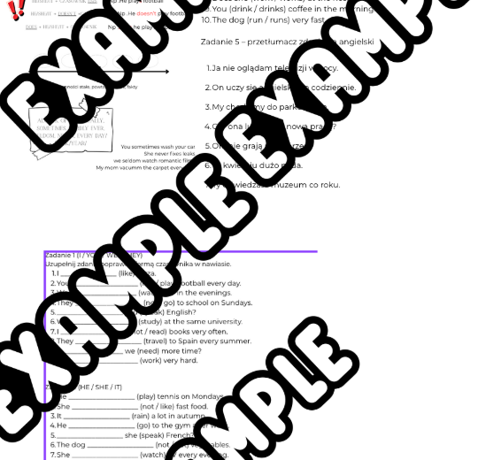 Present Simple- zadania i omówienie czasu