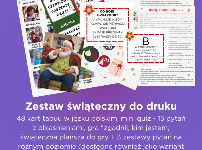 Świąteczny zestaw gier językowych