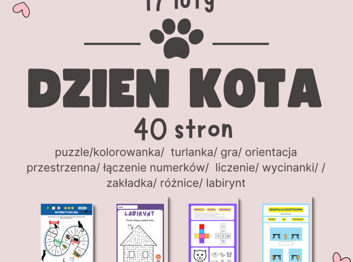 🐾 Dzień Kota – zestaw kart pracy 🐾