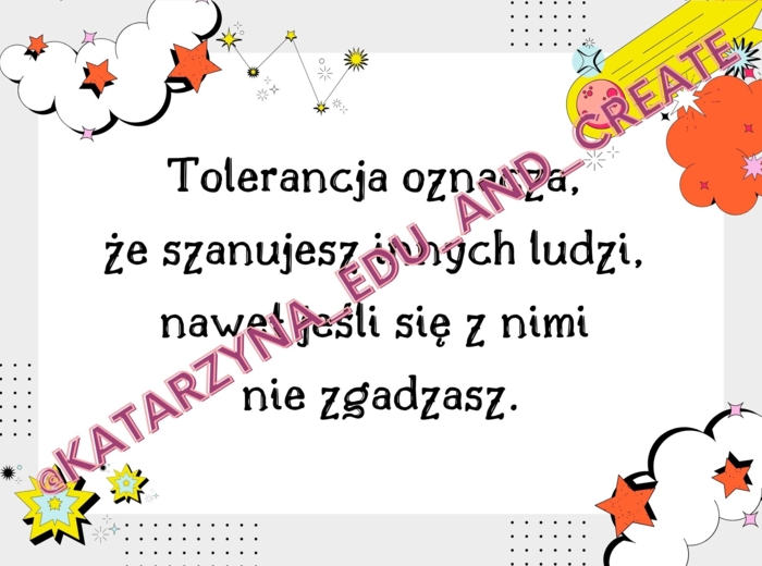 Tolerancja - plakaty z cytatami i aforyzmami