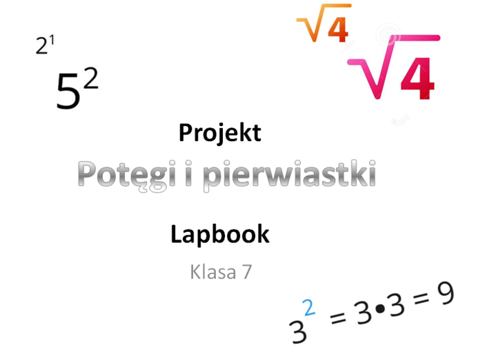 Lapbook - potęgi i pierwiastki klasa 6/7/8