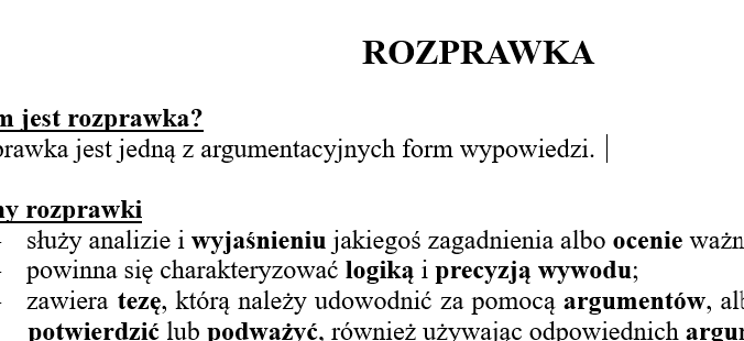 Wklejka "Czym jest rozprawka"