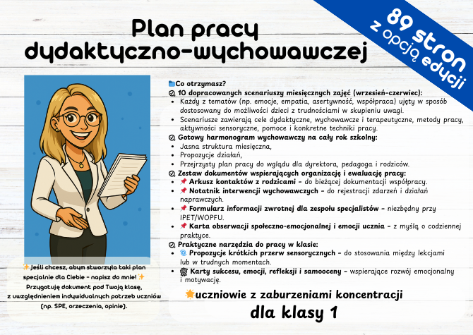 Plan Wychowawcy Klasa 1 Zburzenia koncentracji