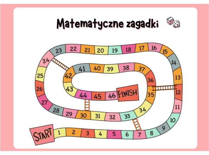 Gra planszowa MATEMATYCZNE ZAGADKI - 1,2 klasa szkoły podstawowej