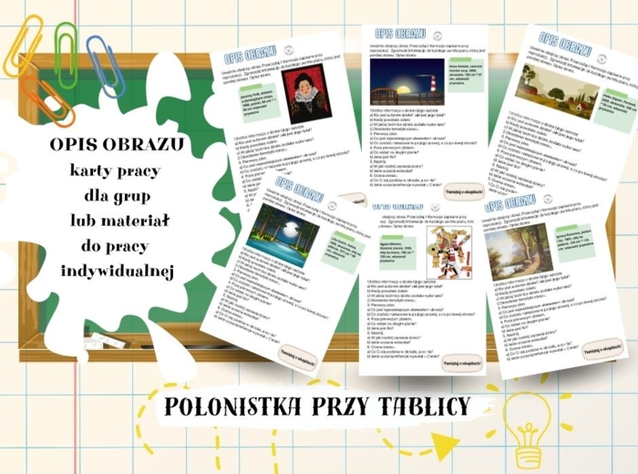 Karty pracy do analizy obrazu, opis obrazu, opis reprodukcji