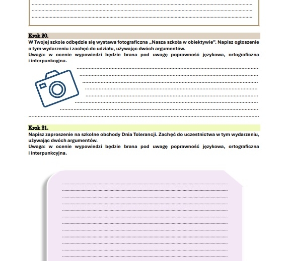 Zestaw 25 kroków do ogłoszenia i zaproszenia oraz 25 kroków do przemówienia.