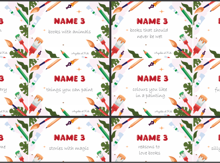 Art and literature (Sztuka i literatura) gra Name 3 /56 kart