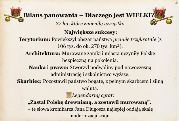 Gazetka historyczna Król Kazimierz III WIelki| Idealna jako edukacyjna ozdoba sali historycznej lub biblioteki| 27 stron do druku| Plakat ze zdjęciem króla w formacie XXL 2 x A 4| 2 wersje graficzne