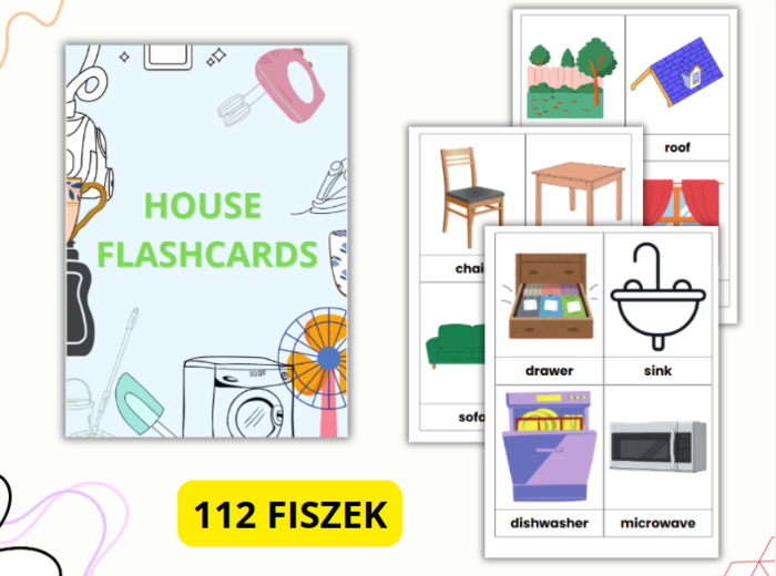HOUSE FLASHCARDS, FISZKI, DOM, ANGIELSKI