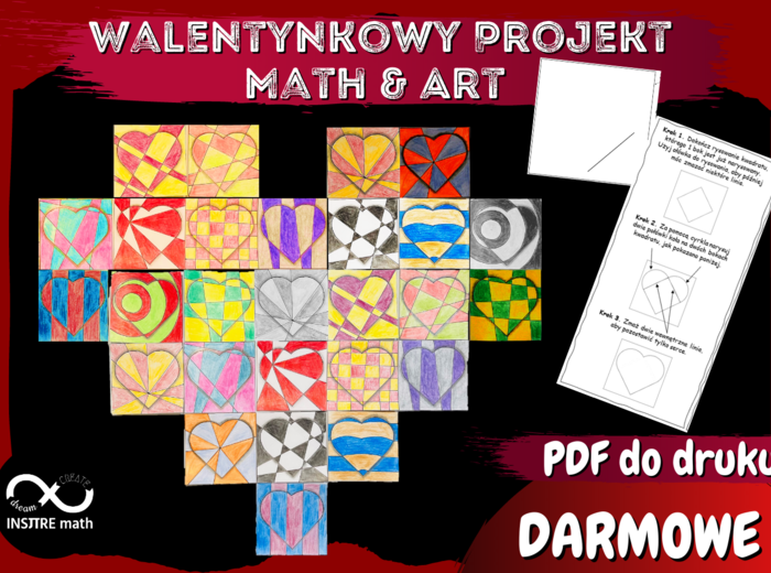 Geometryczny Walentynkowy Math&Art Projekt. Serca Op Art. DARMOWY