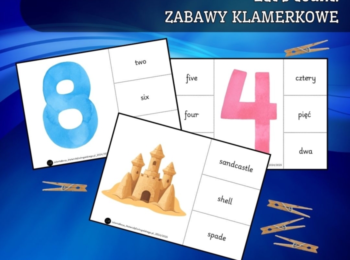 Shine On! 1 Unit 4 – Let’s Count! - ZABAWY KLAMERKOWE (wersja do druku + prezentacja mp4)