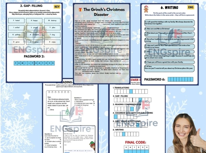 MEGA PROMOCJA!!! PAKIET 3 CHRISTMAS ESCAPE ROOMÓW DLA KLAS 1-3, 4-6 ORAZ 7-8