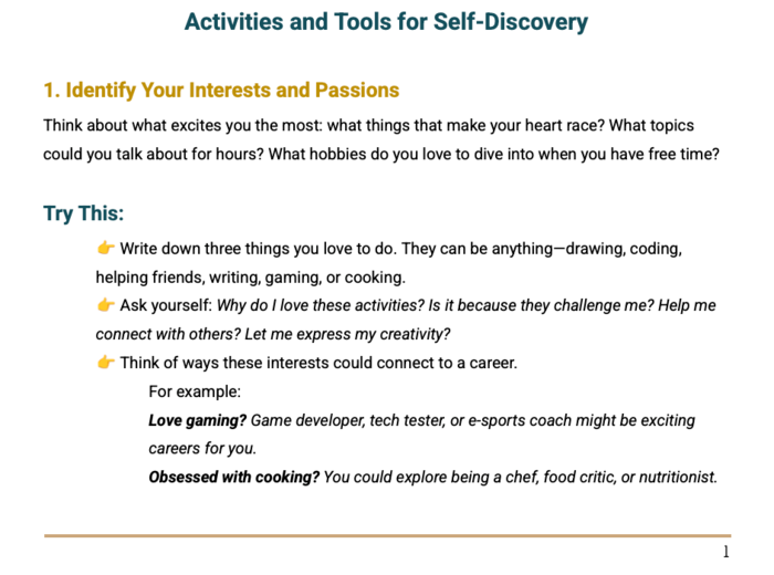 FUTURE TEEN: Career Exploration Mini-Guide. E-book dla nastolatków