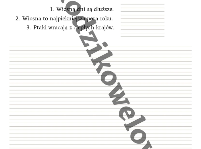 Wiosenny pakiet edukacyjny-samodzielne tworzenie wypowiedzi pisemnej oraz świadome formułowanie myśli