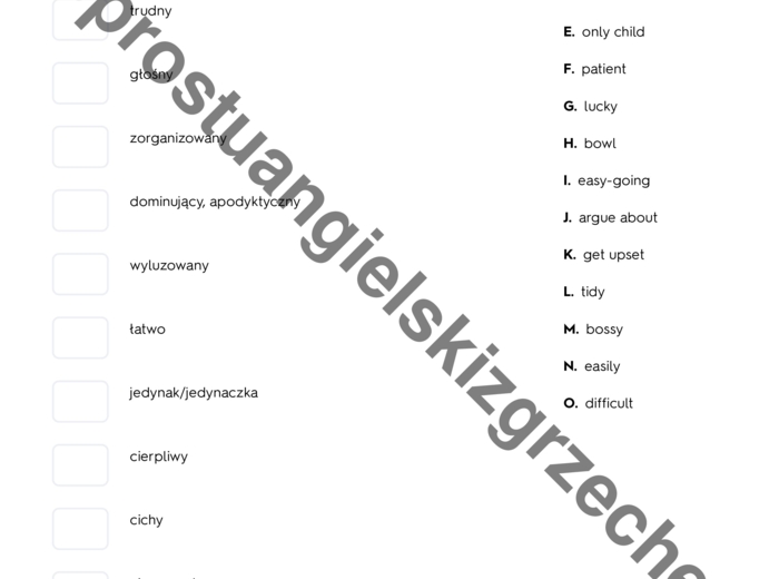 English Class A2 - Unit 1 - testy