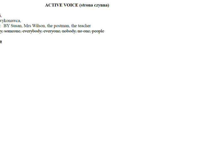 Strona bierna - czasowniki zwykłe