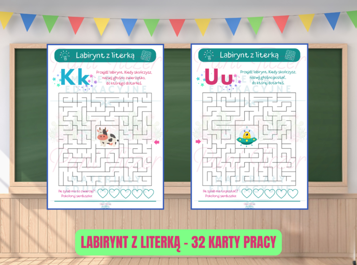 Alfabet - labirynt z literką