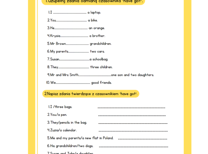 Pakiet have got/has got