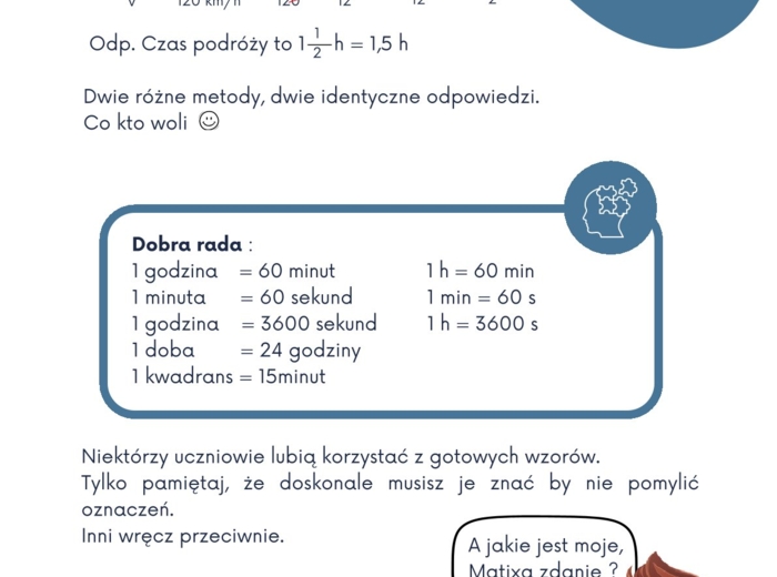 PRĘDKOŚĆ, DROGA, CZAS- z Matixem do E8
