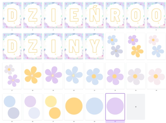 Dzień rodziny - girlanda + kwiatki