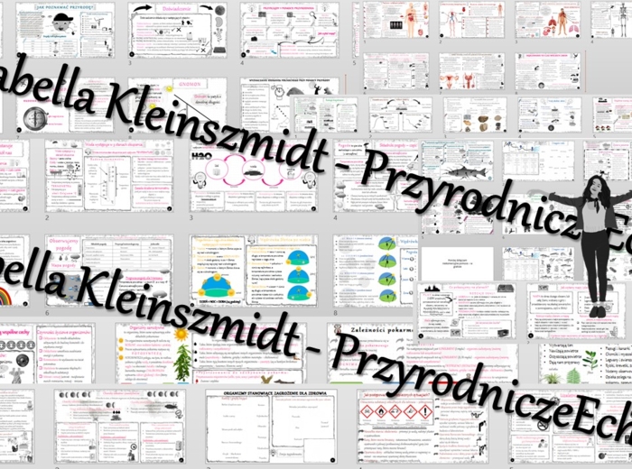 Megazestaw sketchnotek – notatek (51 sztuk) na cały rok szkolny do przyrody w klasie 4.