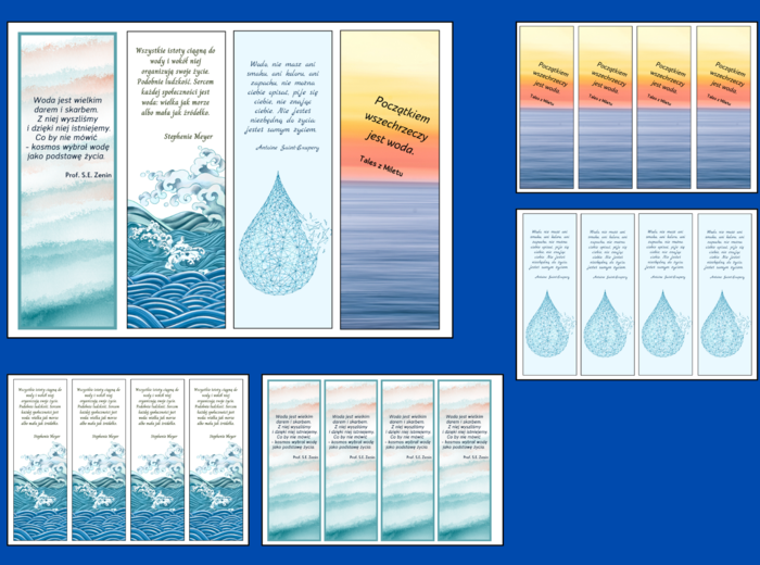 DZIEŃ WODY – wiosna - zakładki do książek – zakładka – wersja 3