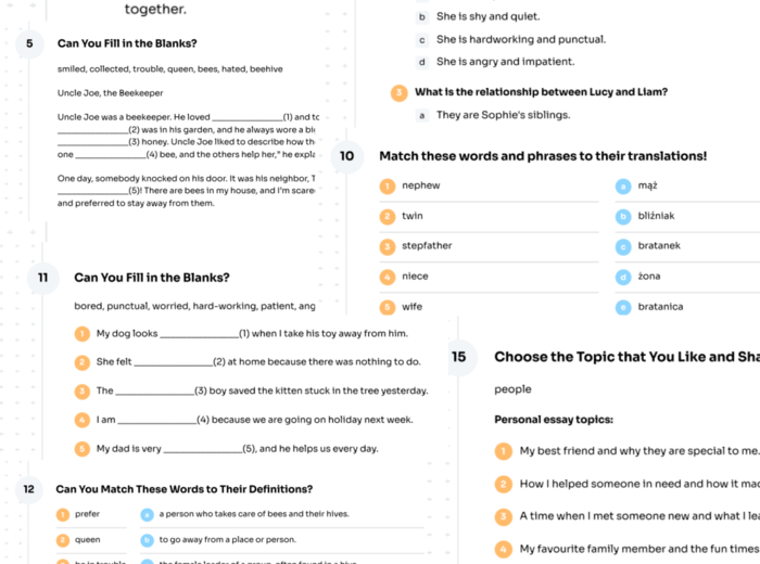 Junior Explorer 5 – Unit 1 – karta pracy – Family Gathering (24/25) – family, emotions – Krzyżówka GRATIS