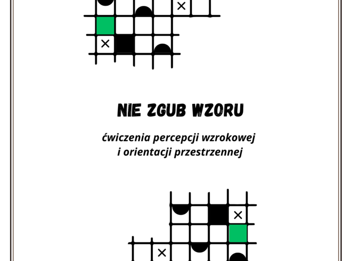 Nie zgub wzoru-ćwiczenia rozwijające percepcję wzrokową, koncentrację oraz orientację przestrzenną,