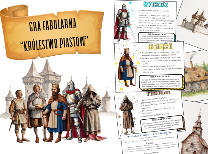 "Królestwo Piastów" – Gra edukacyjna-fabularna - grywalizacja - angażująca zabawa