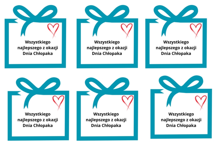 Dzień chłopaka, mini życzenia do paczki