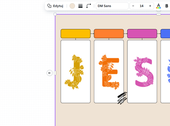 Alfabet polski z motywami jesieni (pdf i png do canvy )