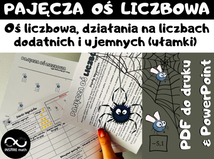 Matematyczne wyzwanie Pajęcza oś liczbowa, czyli Matematyczne Łowy: oś liczbowa, dodawanie, odejmowanie, mnożenie i dzielenie liczb dodatnich i ujemnych (ułamki zwykłe i dziesiętne). Halloween