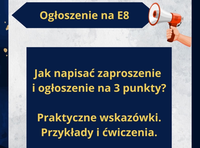 Zaproszenie i ogłoszenie na E8