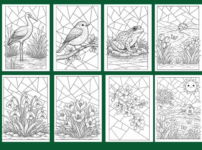 Kolorowanki WIOSNA – zestaw 37 stron do kolorowania