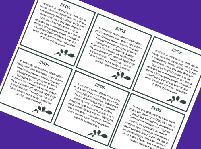EPOS - epika – cechy – wklejka