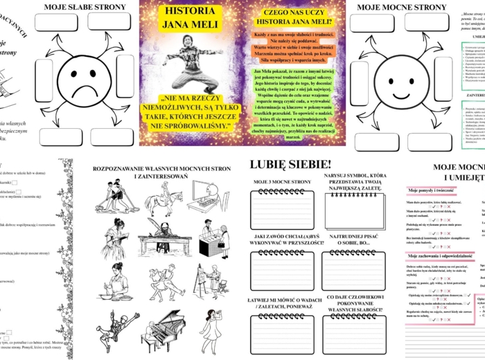 SCENARIUSZ ZAJĘĆ REWALIDACYJNYCH Prezentuję siebie. Moje zainteresowania i mocne strony / KARTY PRACY