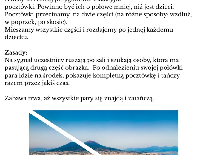 Wakacyjne popołudnia tematyczne – inspiracja dla wychowawców – „Lato w mieście”, „Kolonie letnie”