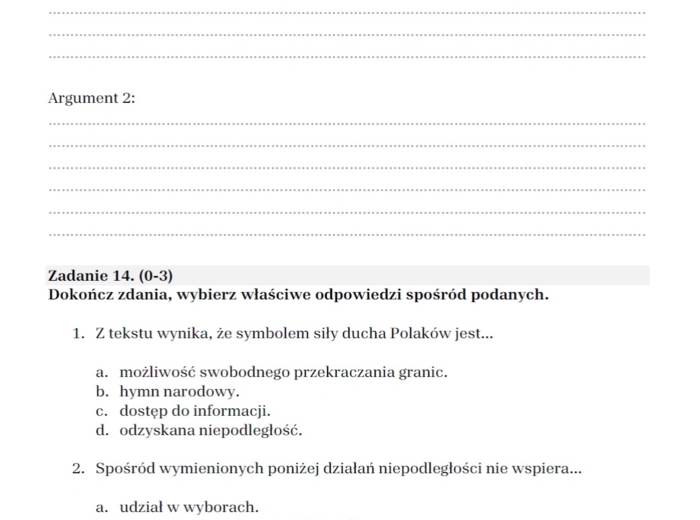 Arkusze egzaminacyjne lektury IV-VIII