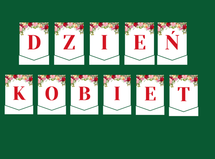 DZIEŃ KOBIET – girlanda – napis – gazetka – wersja 3