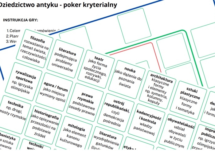 Dziedzictwo antyku - poker kryterialny