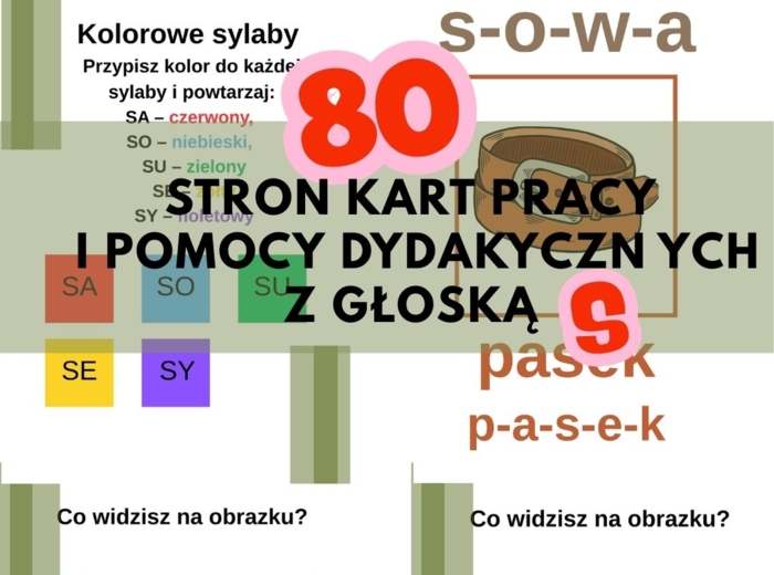 Karty pracy do nauki i utrwalania głoski S