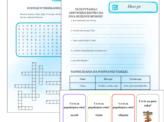 Brainy 5 unit 1 ZESTAW KARTY PRACY + KARTY POWTÓRKOWE