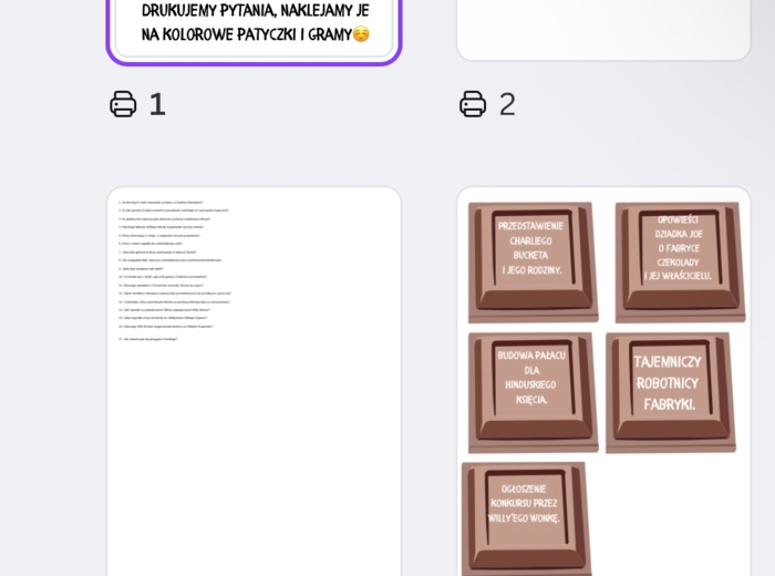 Patyczki Akademia Pana Kleksa oraz Charlie i fabryka czekolady