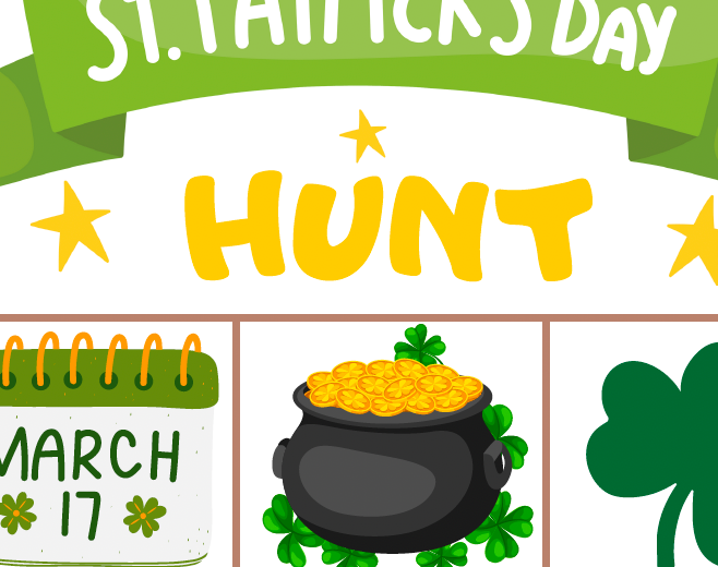 ST. PATRICK'S DAY - GOTOWA LEKCJA DLA KLAS 1-3; FLASHCARDS, WORKSHEETS, TRACING, HUNT, PICTIONARY, ROLL A LEPRECHAUN, CRACK THE CODE