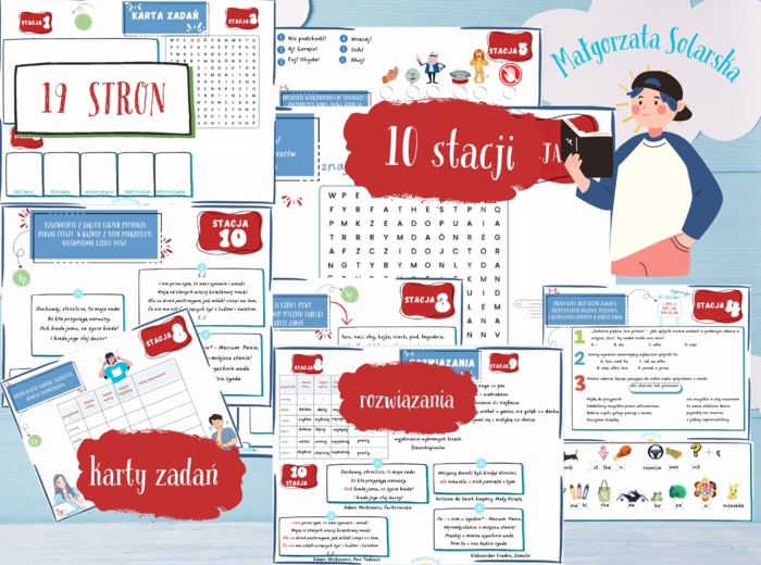 Nieodmienne części mowy- Stacje zadaniowe