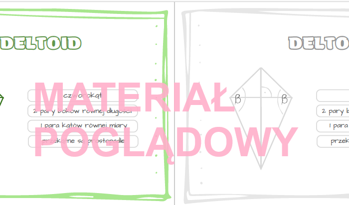 Własności czworokątów - plansza kl. 5, 6, 7, 8