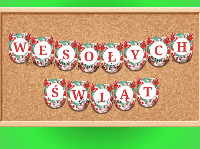 Wesołych Świat - girlanda wzór 2