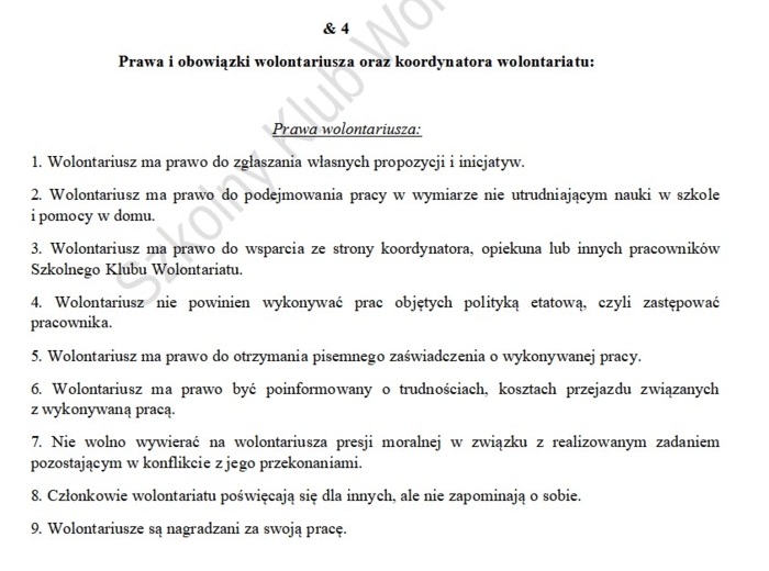 Szkolny Klub Wolontariusza program własny wolontariat