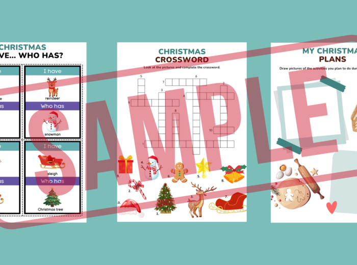 CHRISTMAS MEGA PACK – zestaw gier, kart pracy i aktywności świątecznych dla klas 1–3 | Christmas Worksheets (wykreślanki, kodowanie, krzyżówka, kolorowanki, gry typu memory, domino, Ja mam... Kto ma...i WIĘCEJ!)