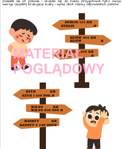 Jednostki długości - karta pracy klasy 4, 5 (materiał na całą lekcję)